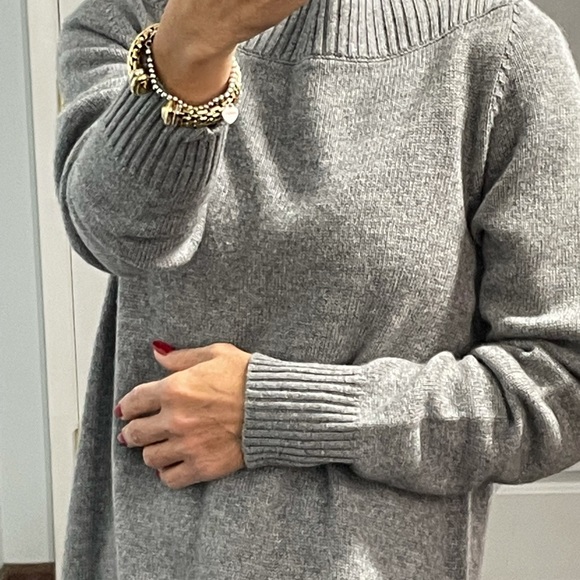 Gran Sasso Cashmere Blend Gray Sweater Dress size IT 48 - Picture 5 of 12